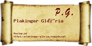 Plakinger Glória névjegykártya
